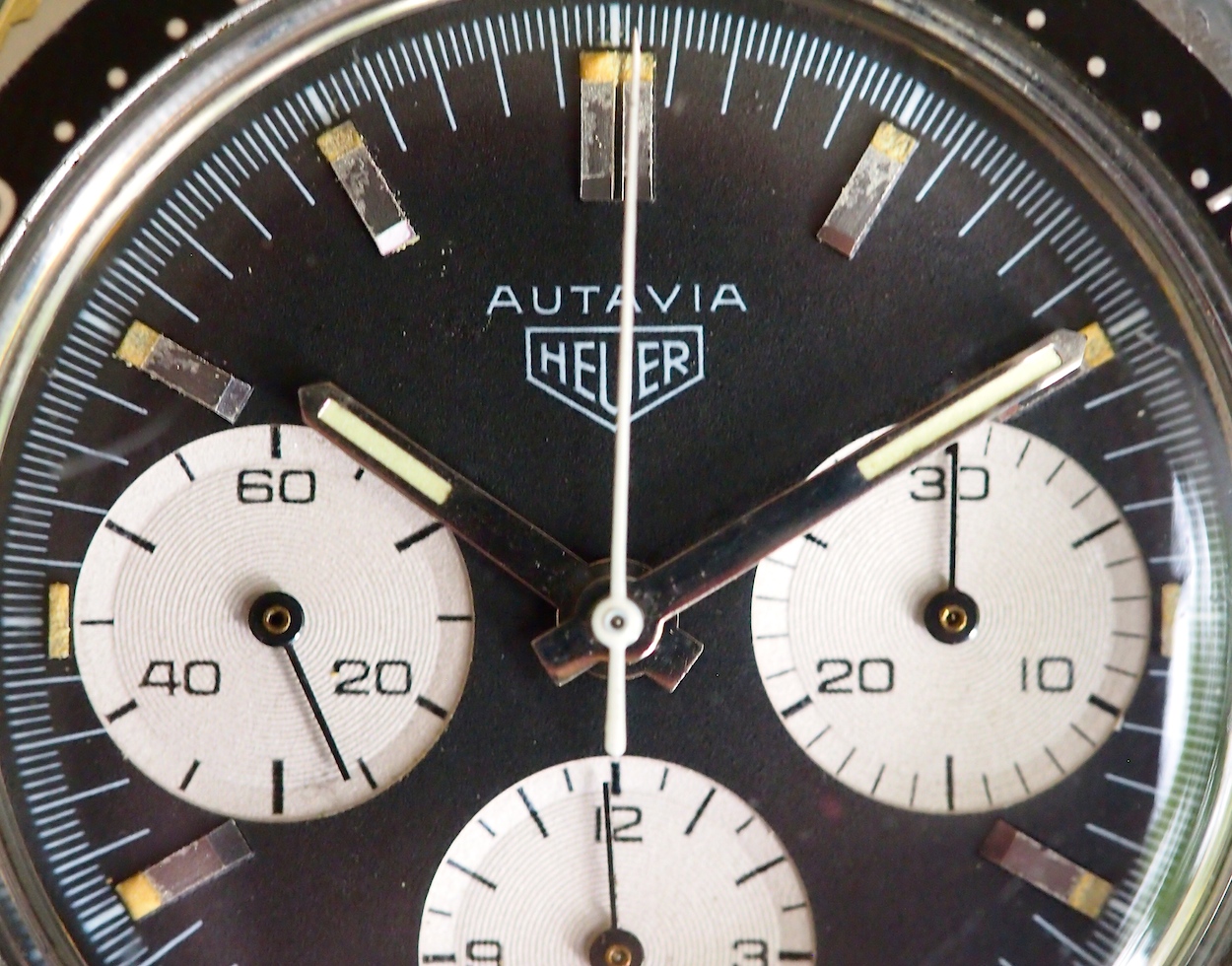 Heuer Autavia 2446 macro dial shot