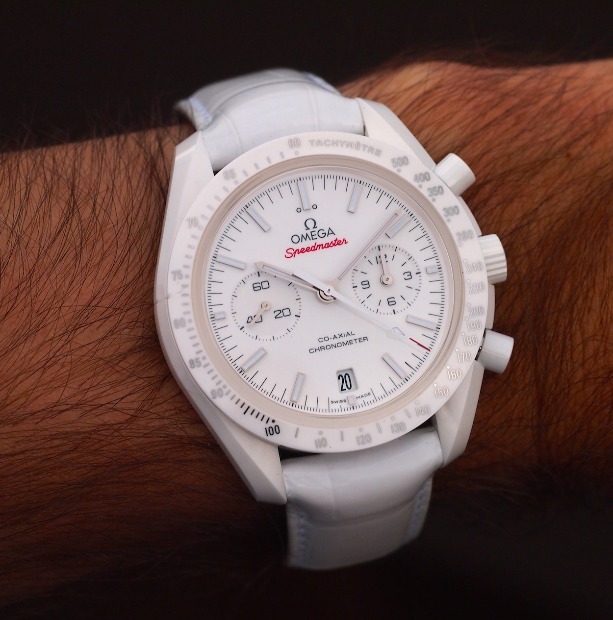 Speedmaster White Side of the Moon on a female wrist