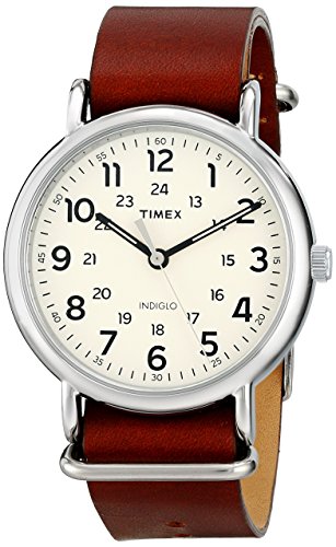 Timex Unisex T2P4959J Weekender Forty Analog Display Analog Quartz Brown Leather Watch