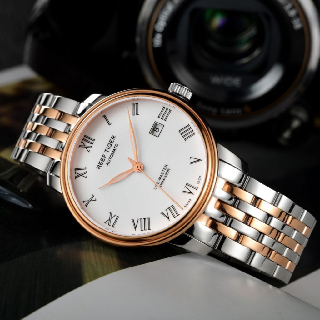 Low-key & Elegant Business Men's Watch: Reef Tiger Classic Life-Master Men's Wrist Watch
