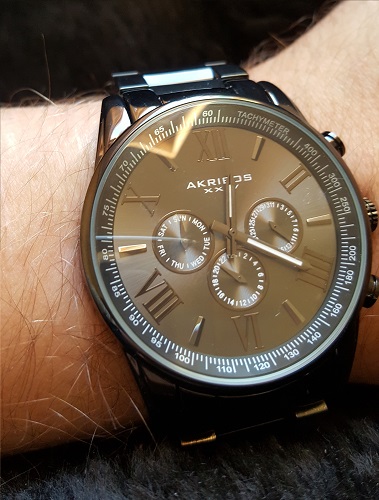 Akribos XXIV Men’s Quartz Chronograph Watch AK904BK Watch (Very Affordable)