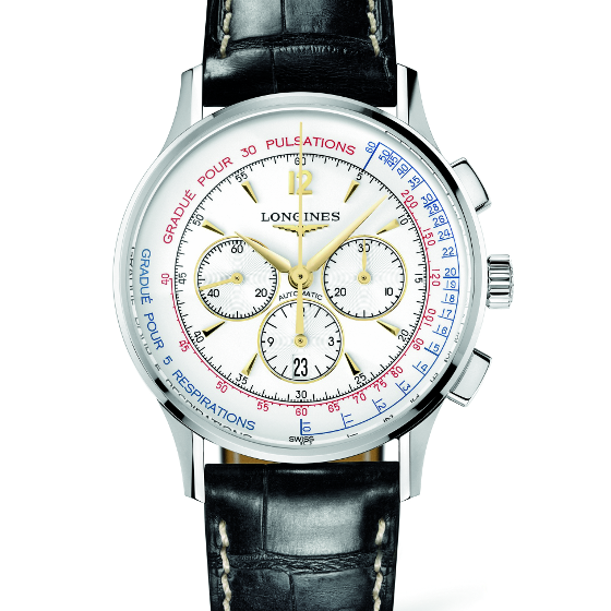 Longines offers a chronograph with both an asthmometer and a pulsometer. 
