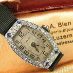 Tiffany & Co 18k Sapphire Diamond Fashionable Ladies Watch
